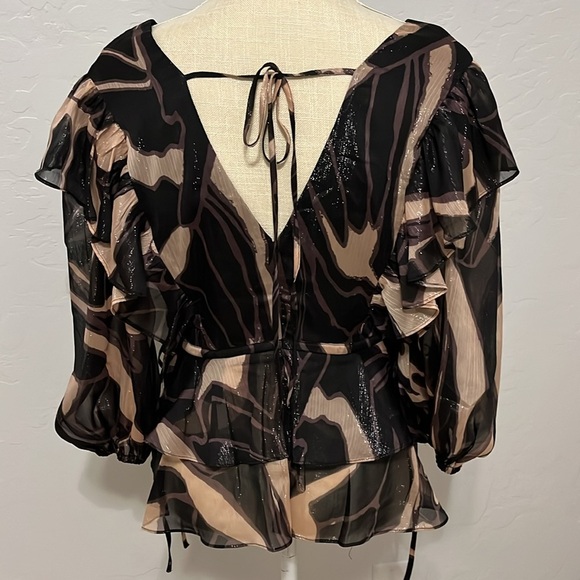 TED BAKER London Jasmyna Woven V-Neck 3/4 Blouson - Size 2 - Picture 9 of 16